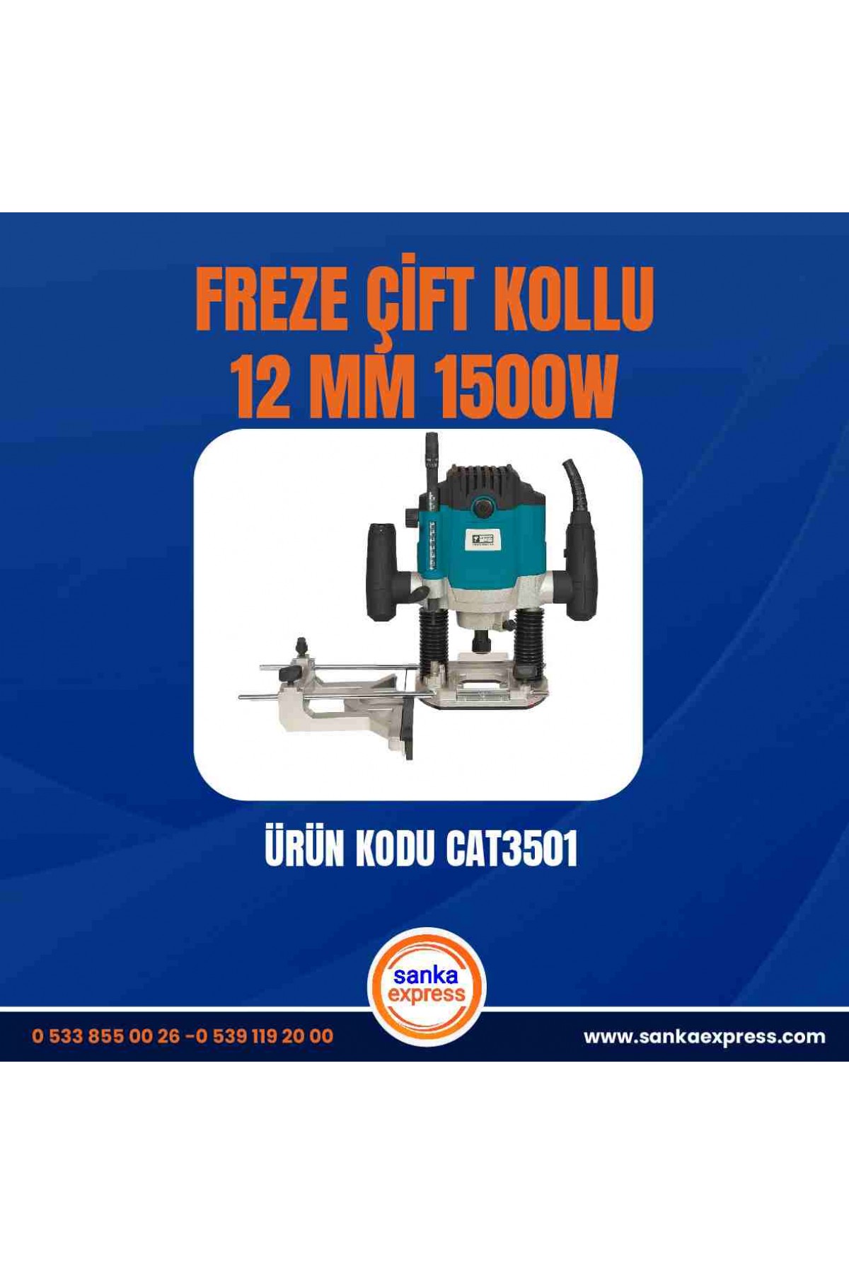 FREZE ÇİFT KOLLU 12 MM 1500W