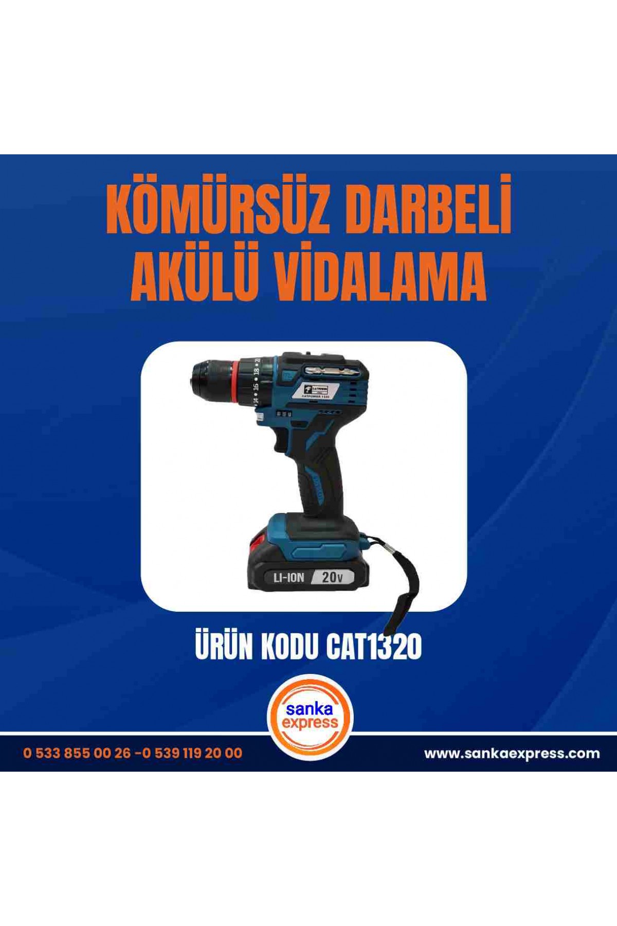 KÖMÜRSÜZ  DARBELİ AKÜLÜ VİDALAMA 10 MM 20V Lİ-İON 2.0 Ah