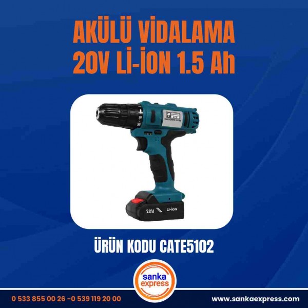 AKÜLÜ VİDALAMA 20V Lİ-İON 1.5 Ah