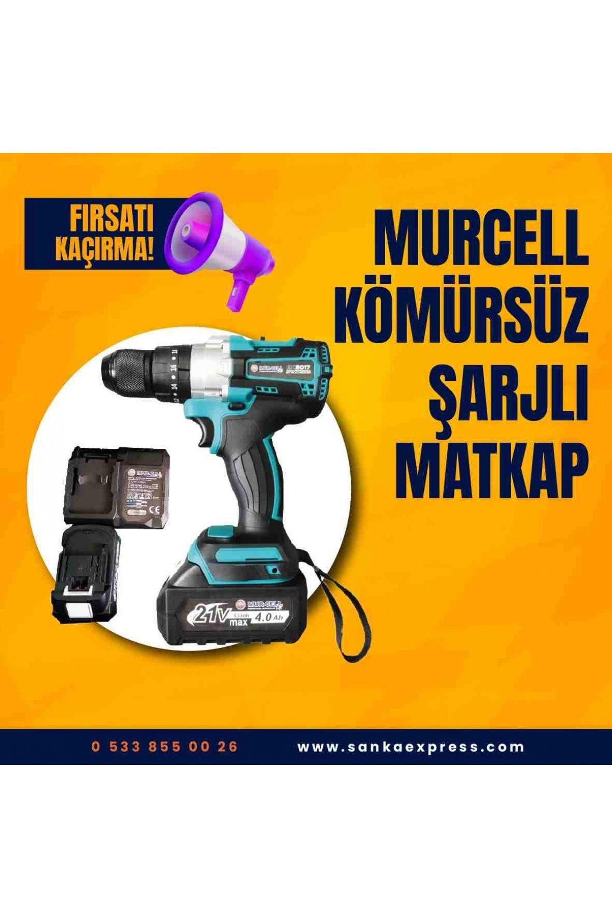 MURCELL KÖMÜRSÜZ ŞARJLI MATKAP