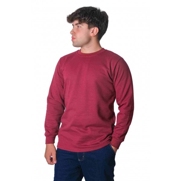 Sıfır Yaka İki İplik Sweatshirt